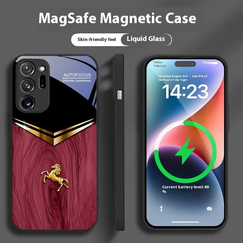 Metal magnetic phone case for Samsung S21 Ultra in black with spraying finish