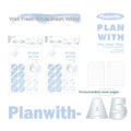 Oblique angle artsy Ins style salt series student notebook in A5 and B5 sizes with white or blue plaid cover options.