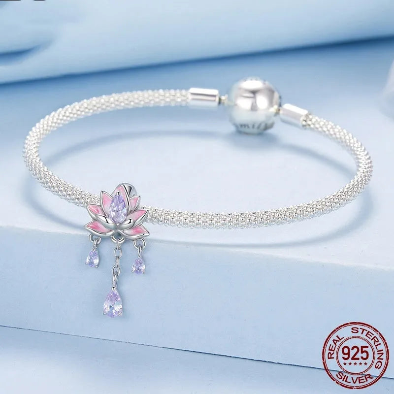 925 silver lotus spacer bead, 2.2cm by 1.1cm, with 0.45cm hole and gradient silver finish, colour BSC1134