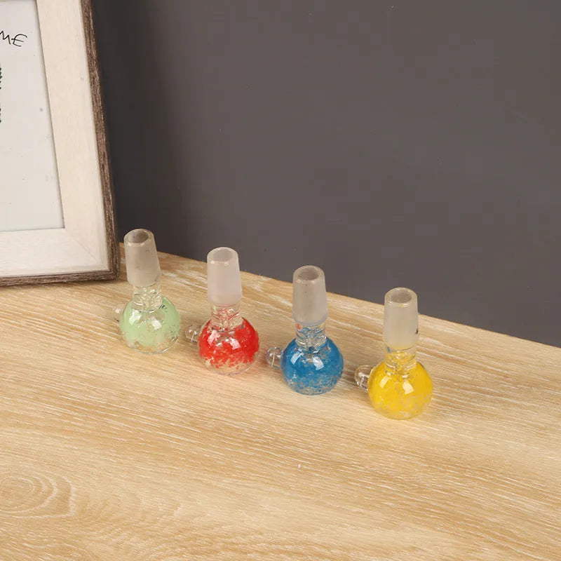 7cm geometric glass trumpet pipe in transparent colours: blue, green, red, yellow