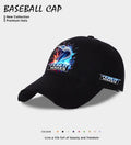 Men's adjustable baseball cap in polyester fabric showing beige, black and blue colour options