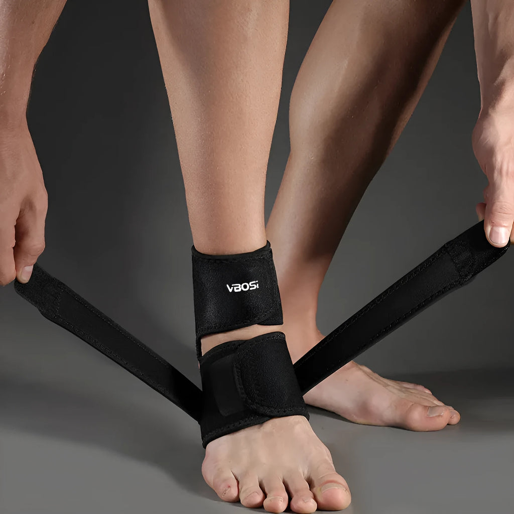 Black SBR ankle support brace for taekwondo and mountaineering, single pack, adult average size