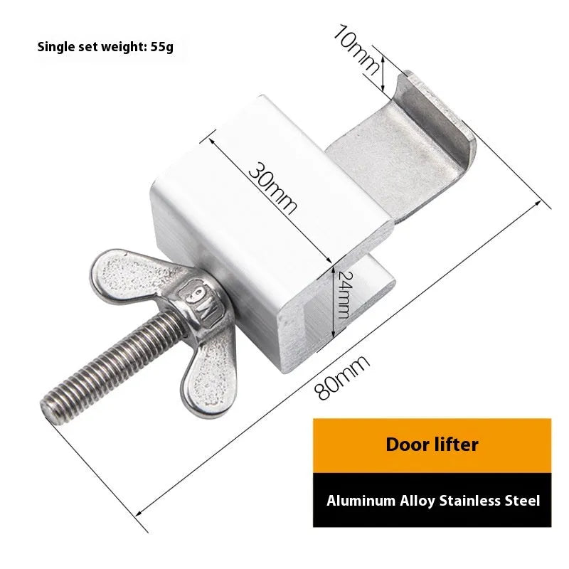 Portable door stopper hotel security lock made from stainless steel and aluminium alloy with through plug design