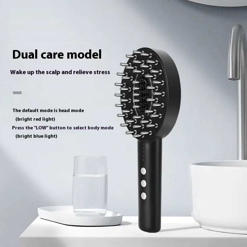 KD3802 Black scalp vibration massage device with charging cable