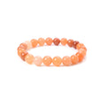 Handmade 8mm geometric bead bracelet in natural stone, showing one of 14 colour options like agate or amethyst.