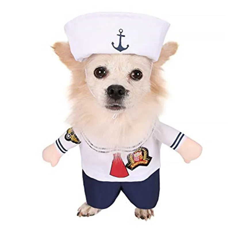 Fashion minimalist sailor pet costume for cats and dogs in polyester sailor colour