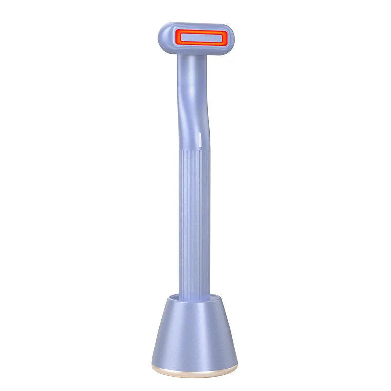 360 degree rotary eye massage wand with red LED light and microcurrent in purple colour