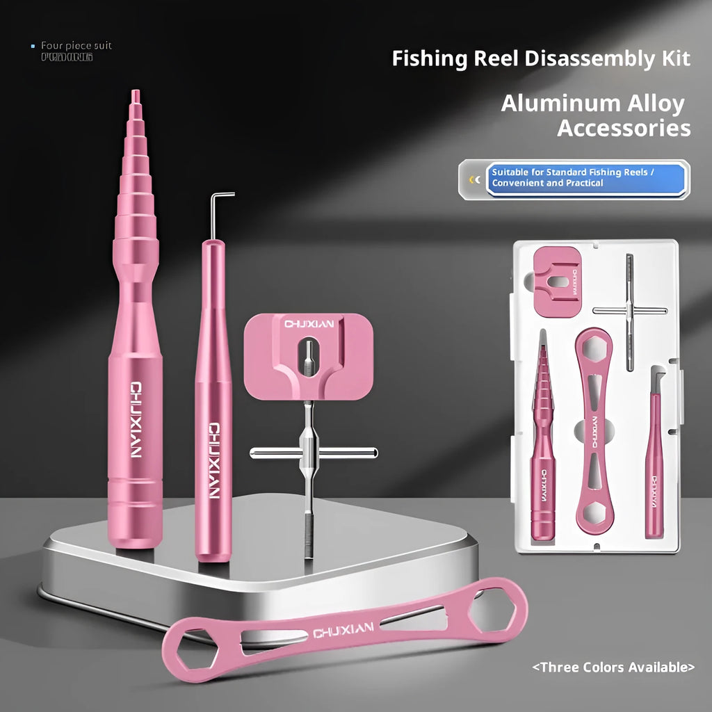 Spinning reel repair wrench disassembly set in aluminium alloy for fishing reel modification