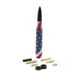 14cm bullet car antenna in camouflage green, American flag, and black colour options for modified vehicles