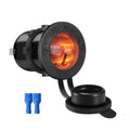 Waterproof vehicle cigarette lighter socket with 12V output and ABS construction, 2.8cm hole size