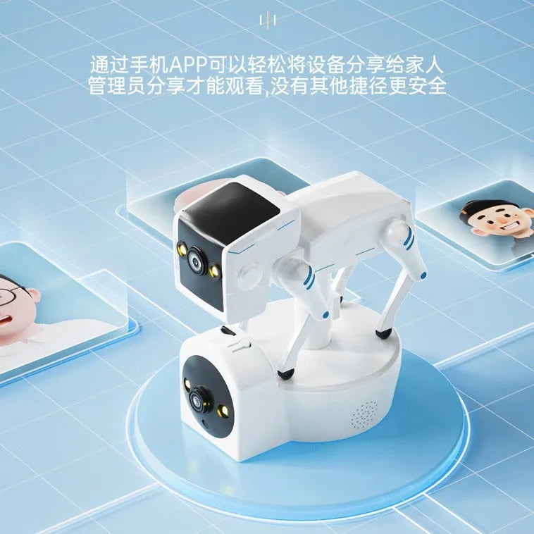 Robot Dog WiFi surveillance camera with 3MP dual camera, smart night vision and 30-day loop video