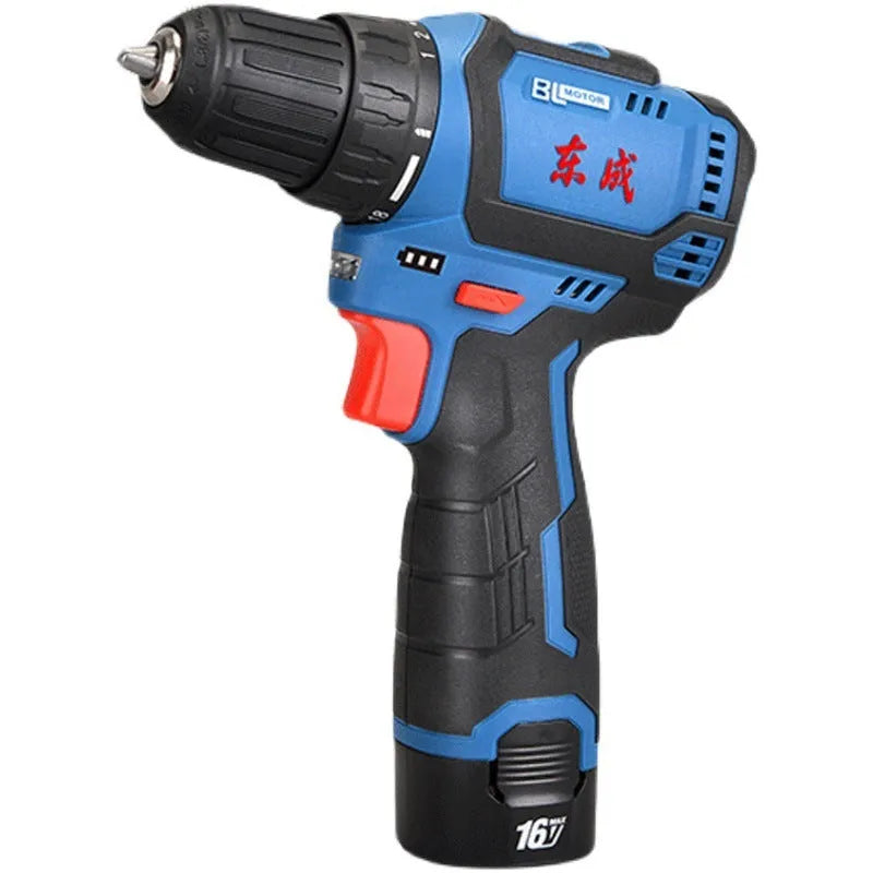 Blue handheld lithium electric drill screwdriver bare machine for DIY and home repair tasks