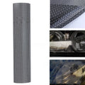 Perforated mesh automotive vinyl wrap film sheet measuring 30 by 106 centimetres.
