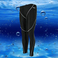 Men's nylon cropped swimming trunks in black with coloured side lines.