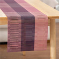 PVC non-slip kitchen placemat in gradient bamboo black colour, shown in 30x180cm size on a counter.