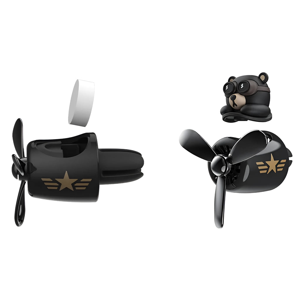 Black cartoon car air outlet aromatherapy diffuser clipped on a car vent, 62x60x53mm