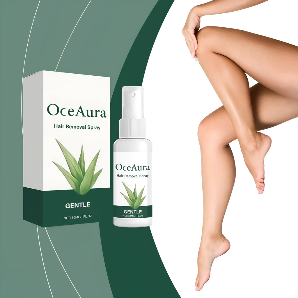 30ml bottle of moisturising hair removal spray with hyaluronic acid and aloe extract.