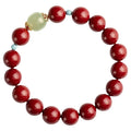 Purple Gold Sand geometric bracelet with cinnabar and Hetian jade beads in unisex cartoon style.
