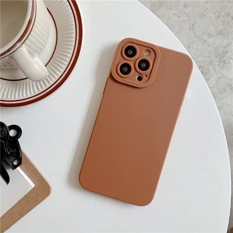 Blue TPU mobile phone case with solid colour design for iPhone 14 series models