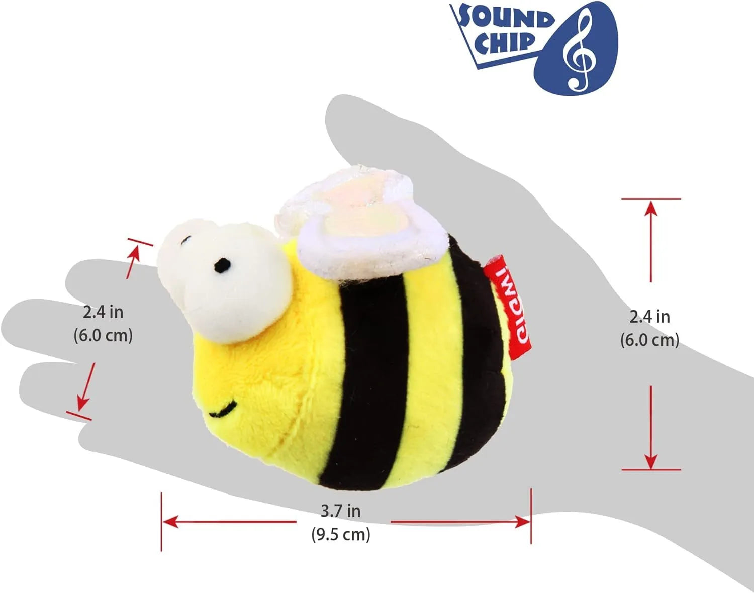 Yellow bee-shaped interactive cat toy with flannelette fabric and electronic sound components