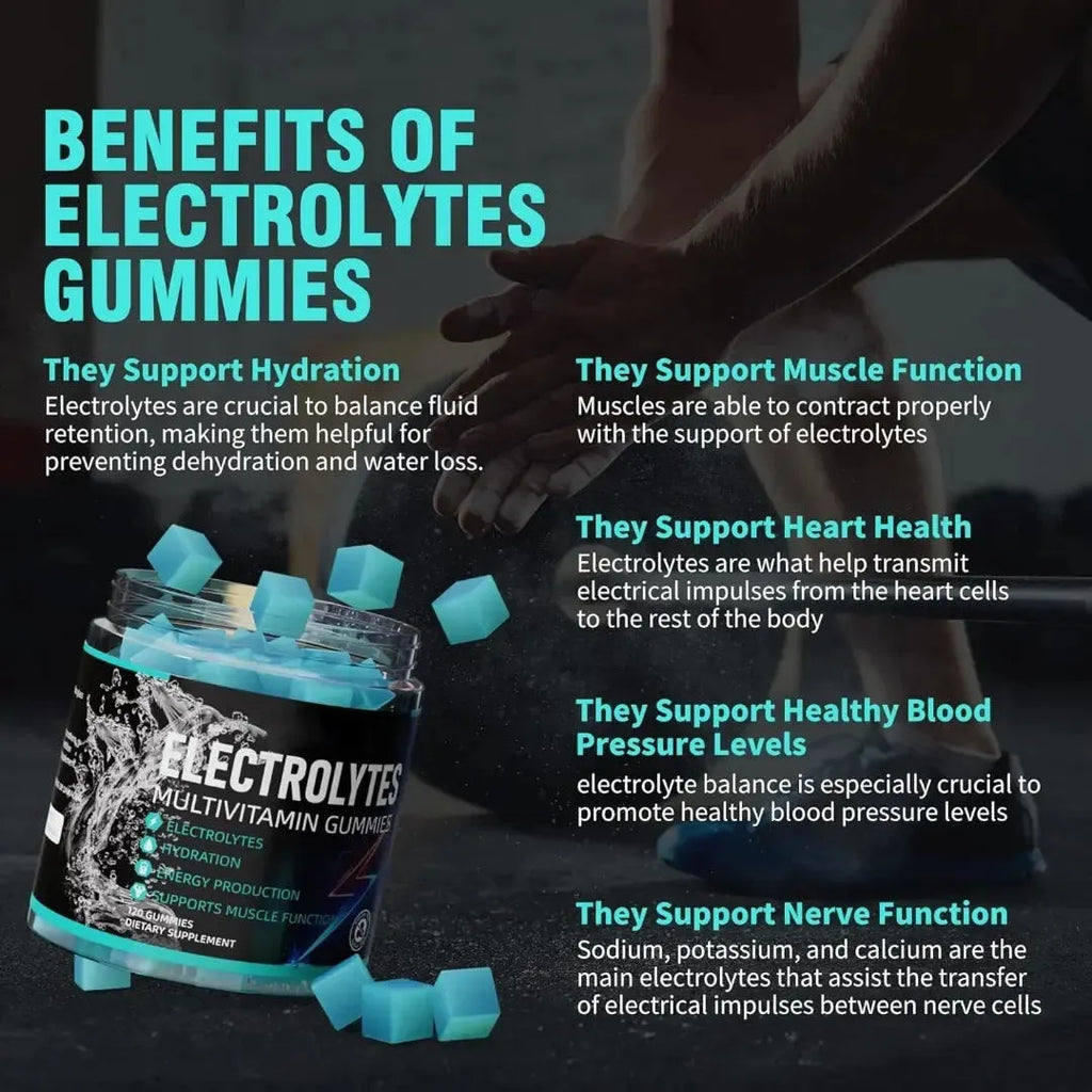 Electrolyte soft candy for adults, 120 tablets, chewable jelly format, cool dry storage