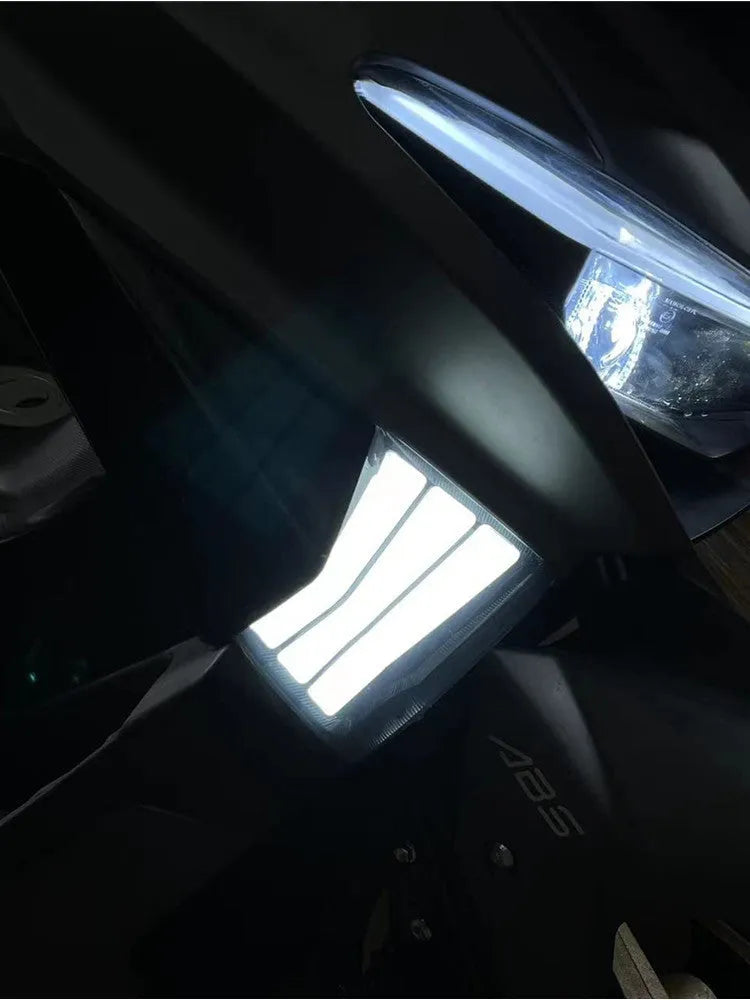 Pair of yellow LED cornering lamp bulbs for Tianying TS150 motorcycle retrofit.