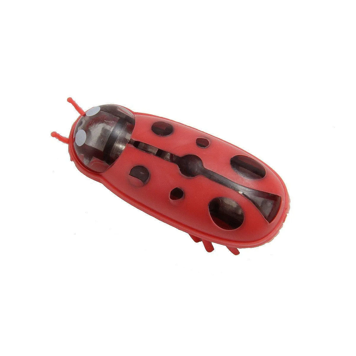 Electric toothbrush worm cat teaser toy in ladybug red and black colour with 4.5cm dimensions