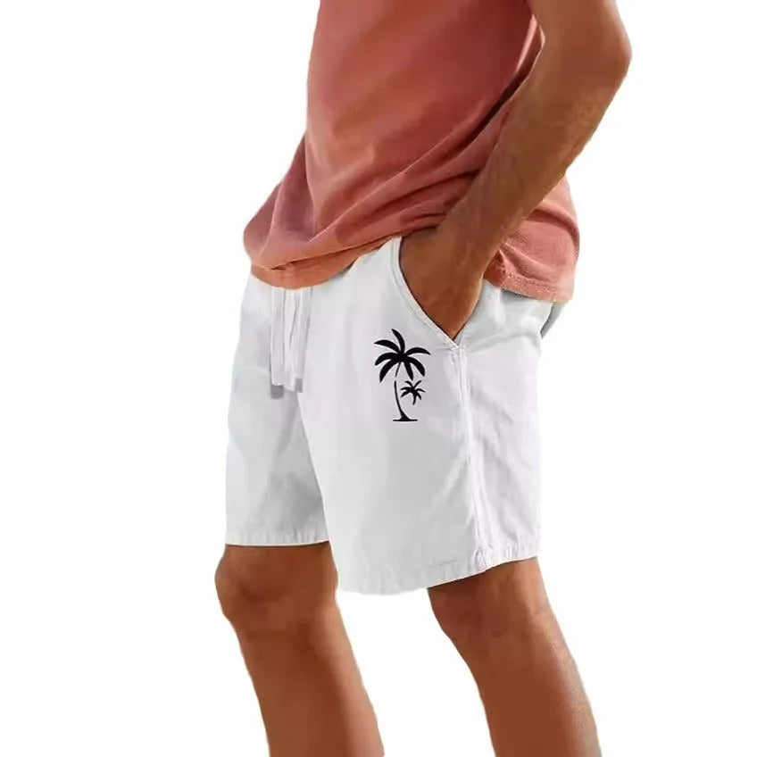 Men's drawstring shorts in cotton blend fabric, shown in Army Green colour with elasticated waistband.