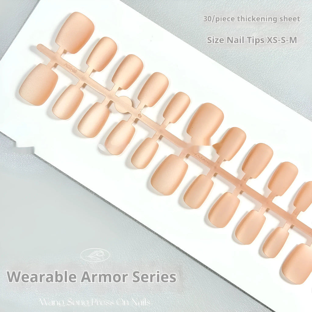 Frosted velvet Cat's Eye aurora effect press-on nails in short ladder shape.