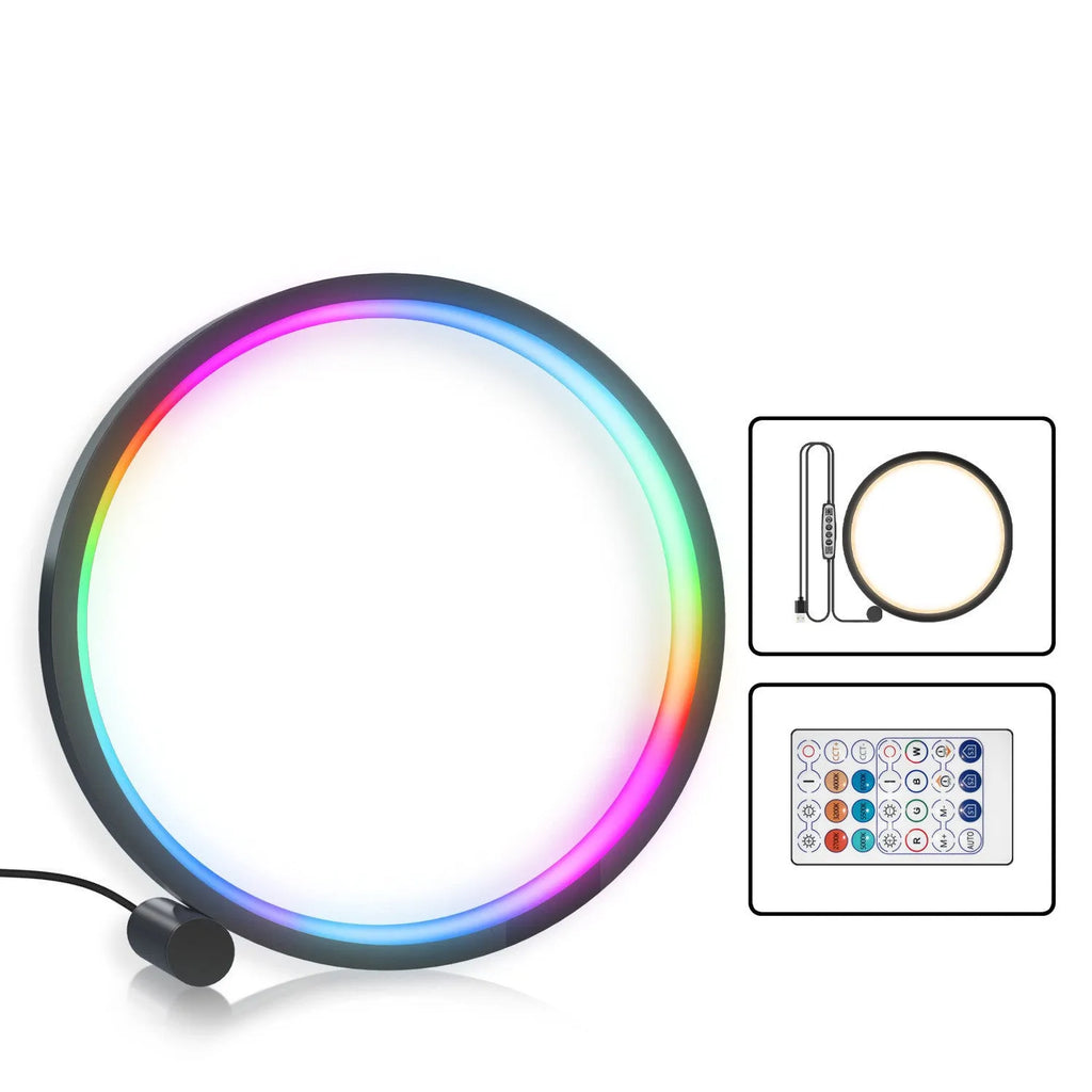 Aluminium alloy smart LED light with music sync mode and app control on a surface