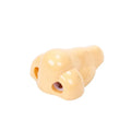 Flesh colour plastic manual pencil sharpener with big nostril and geometry shape.