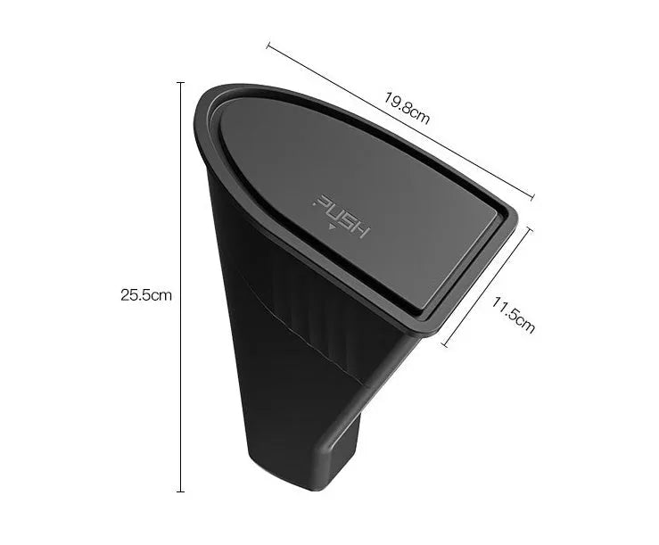 Two black ABS plastic car door trash cans for Tesla Model Y front doors