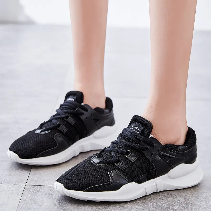 Low-top mesh sneakers with hollow-out design and round toe in various colour options