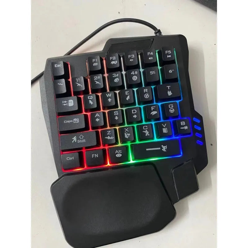 Single-handed mechanical keyboard and mouse combination with 1.5m USB cable