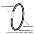 Men's titanium steel geometric wire bracelet with a magnetic clasp shown in multiple colours.