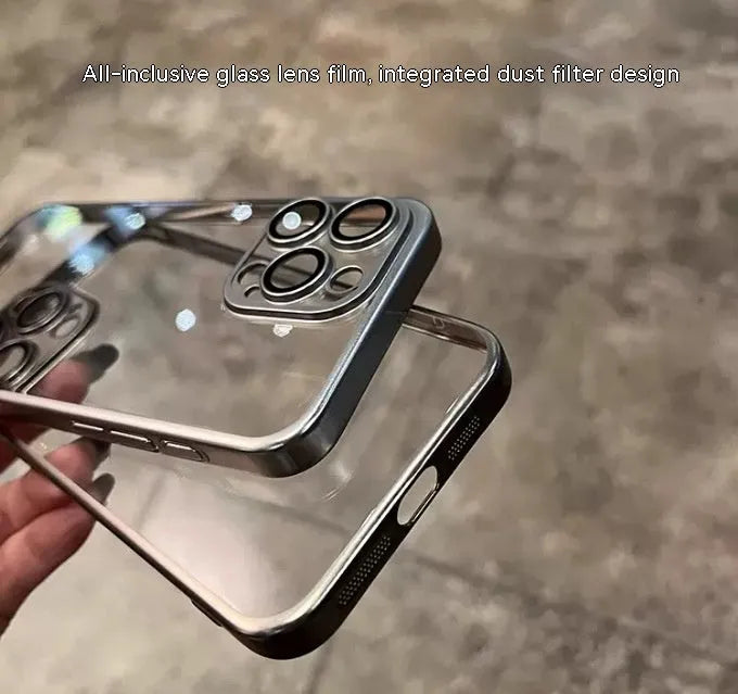 Electroplated frosted edge PC phone case for iPhone, black colour, anti-fall protective sleeve