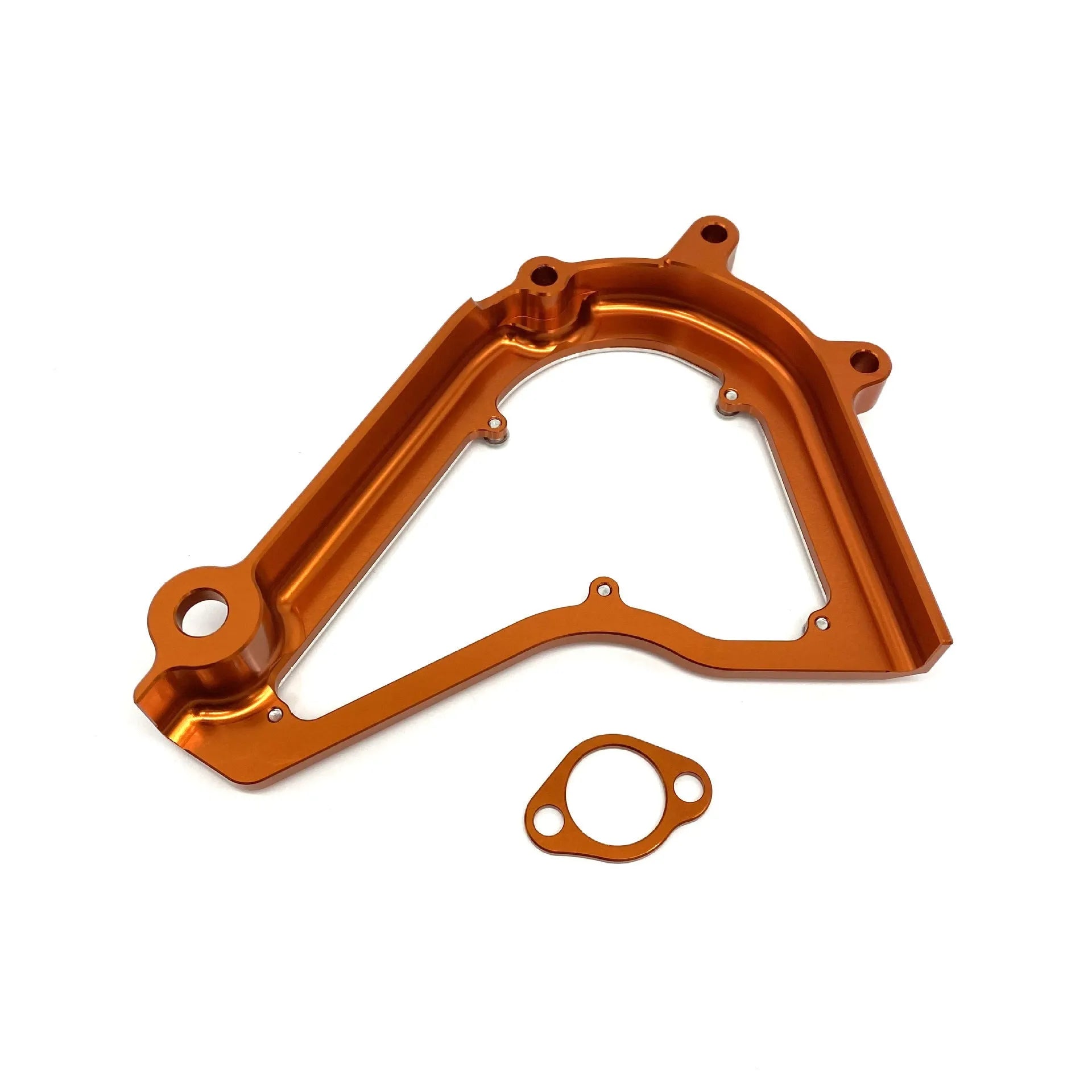 Black and orange motorcycle chain cover for KTM Duke 250 390 models with 20x15x5 cm dimensions