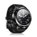 Black smart watch with blood pressure and oxygen monitoring on silicone wristband