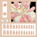 24 detachable nail stickers with Double Star Millennium design for ladies