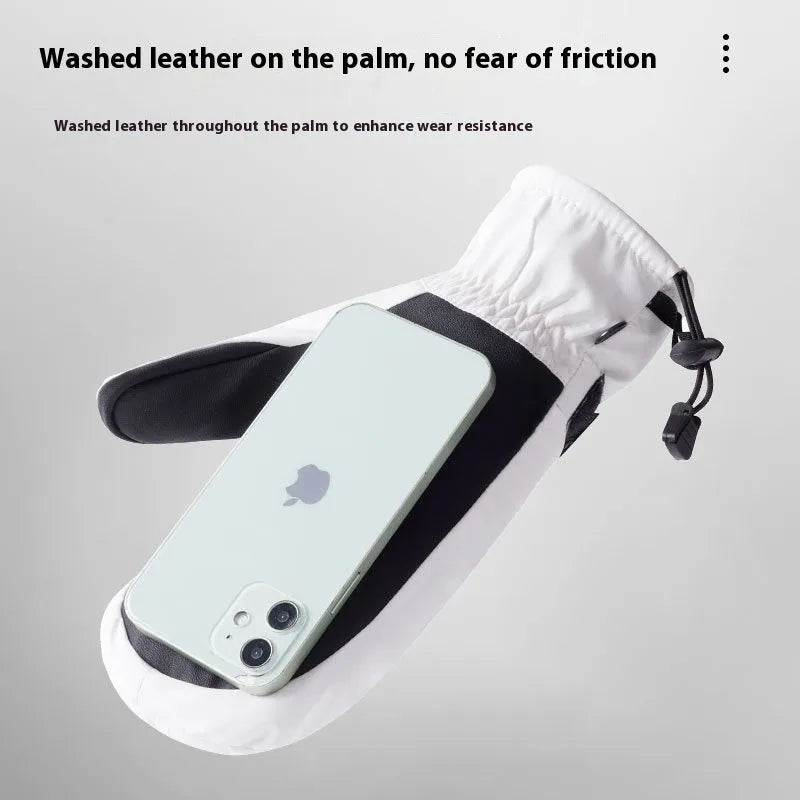 Black windproof cycling gloves with touchscreen fingertips and non-slip palm