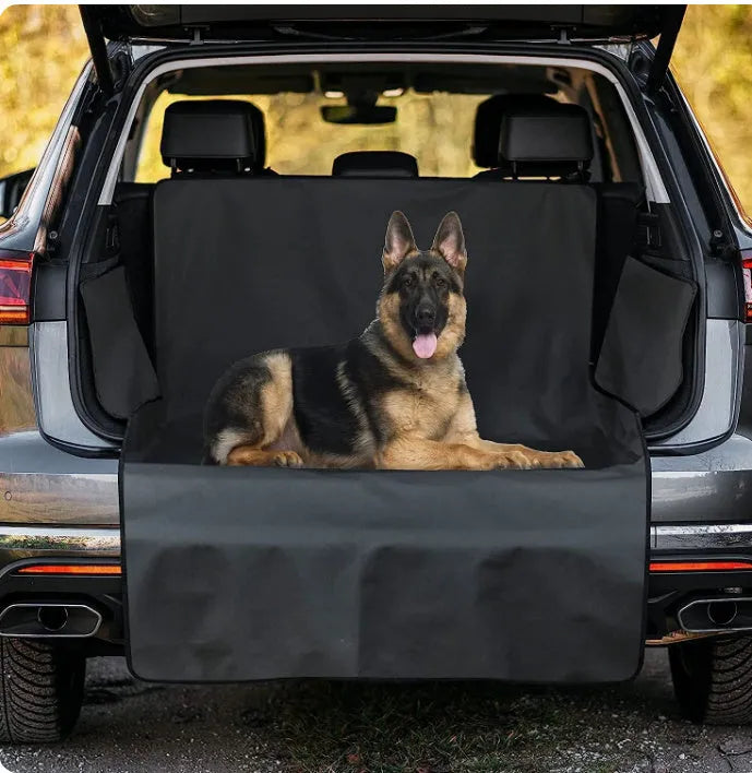 Dog car mat 185x105x38cm cloth cushion in Black with Orange Edge Style for trunk or rear seat protection