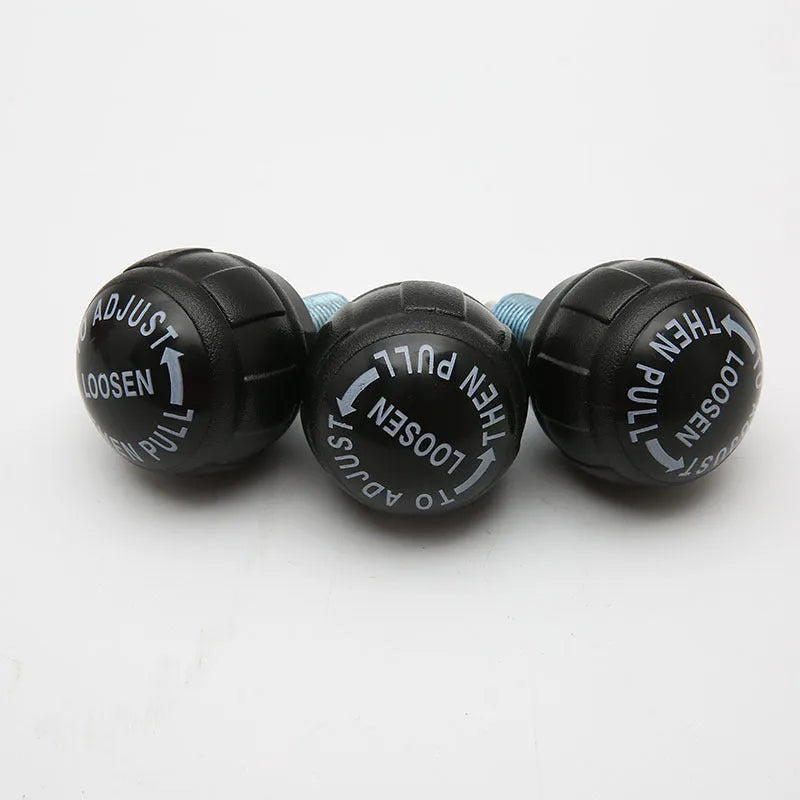 Spherical rotating pull pin spring for fitness equipment, Grade A, plastic and metal, black or red.