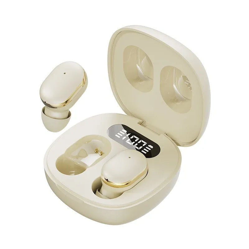 Wireless Bluetooth in-ear headset with digital display screen in black colour