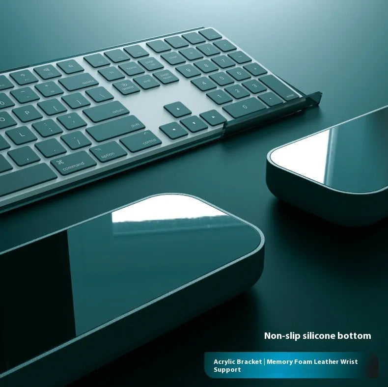 Double sided keyboard and mouse pad with memory foam wrist rest in various colour options