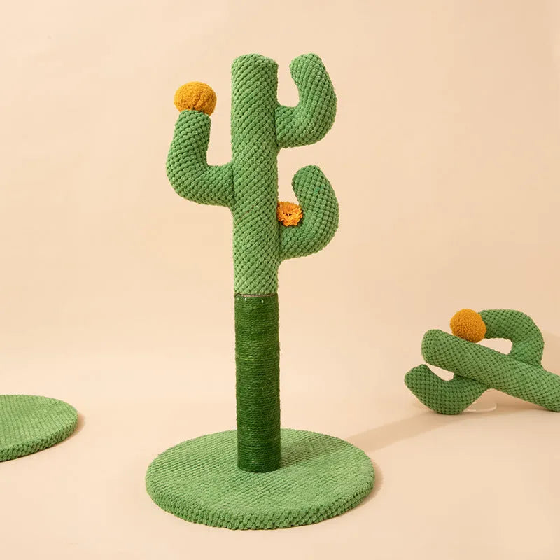 Cactus design cat scratch board with coconut tree element for cats to scratch and climb