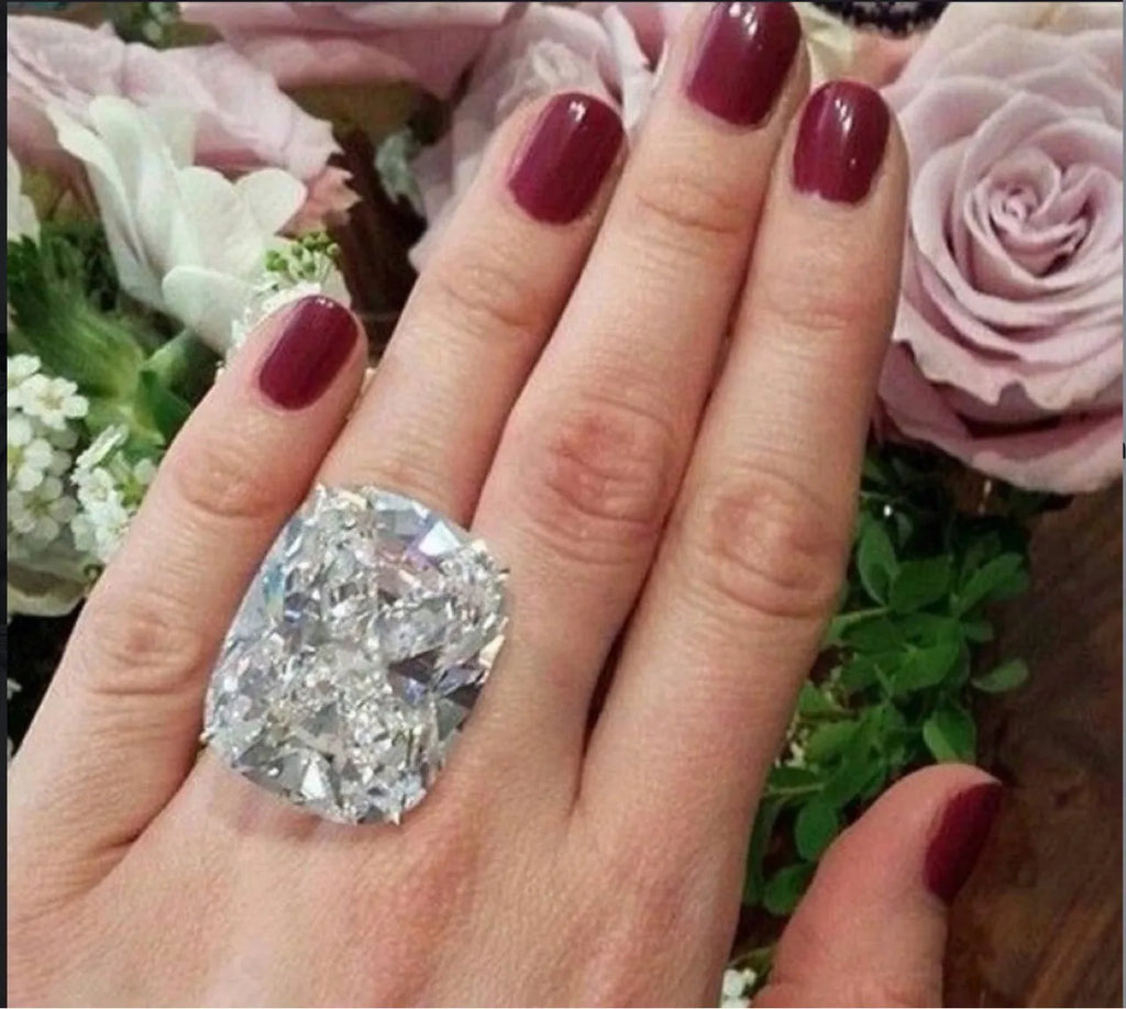 Women's white gold colour geometric ring with square inlaid design on alloy band