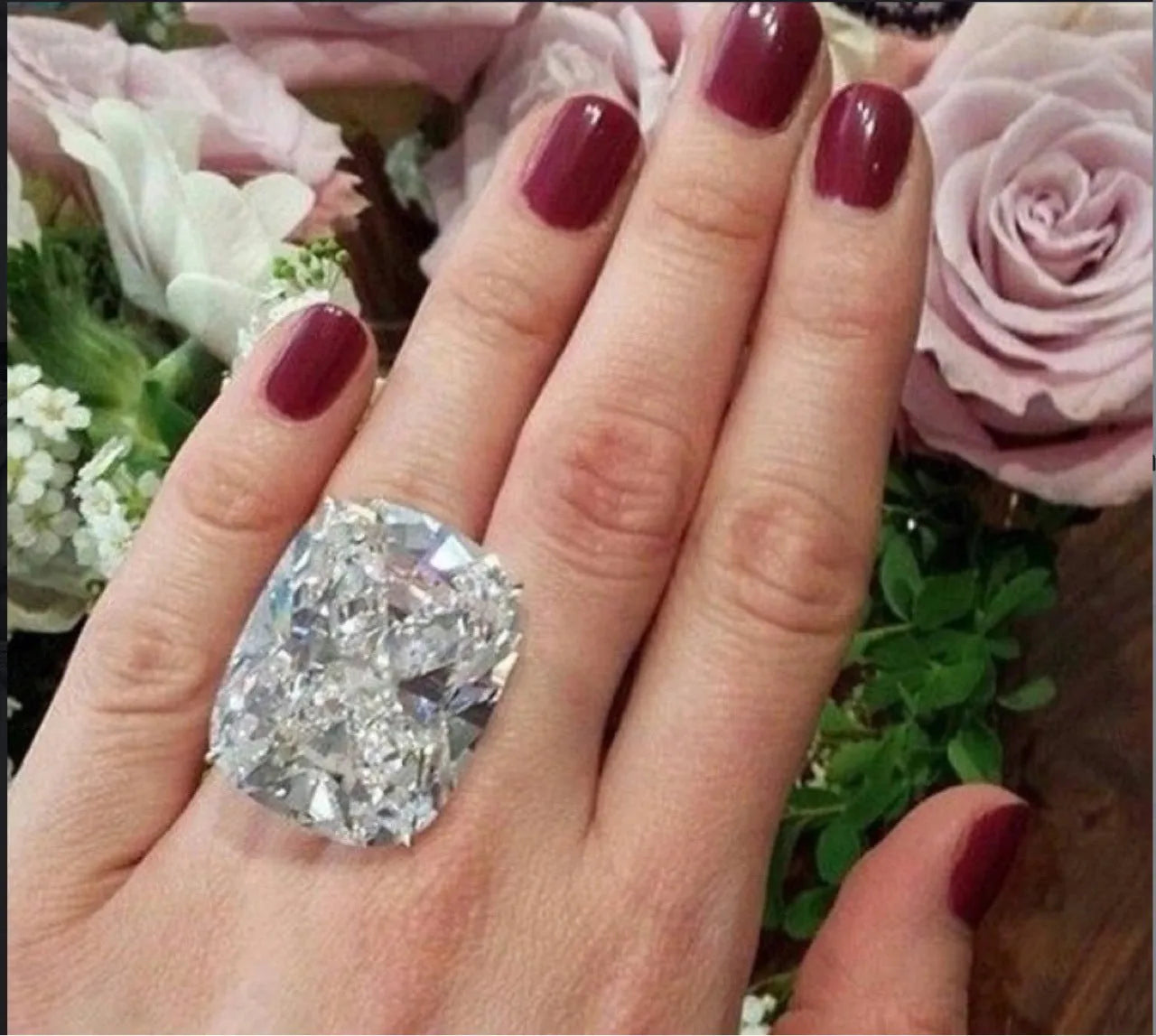 Women's white gold colour geometric ring with square inlaid design on alloy band