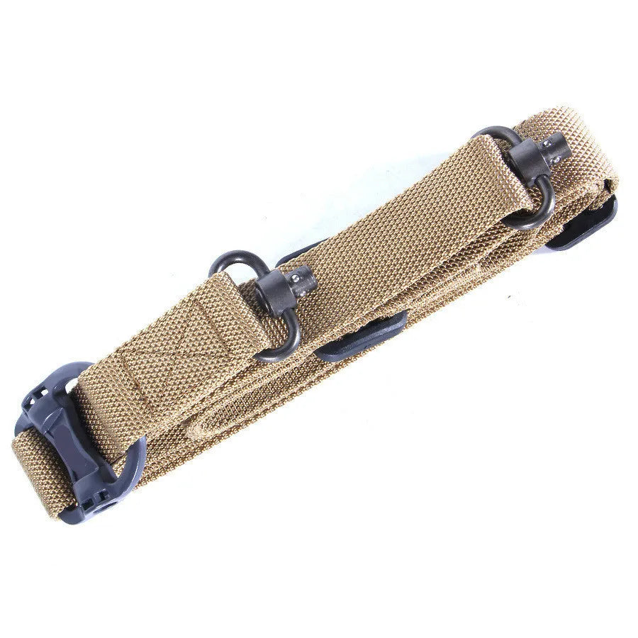 MS4 black tactical nylon multifunctional strap rope shown at full 150 cm length.
