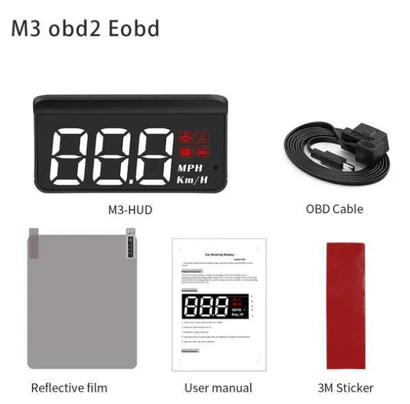 M3 Car OBD2 GPS Head-Up Display projector with dials and 4:3 screen