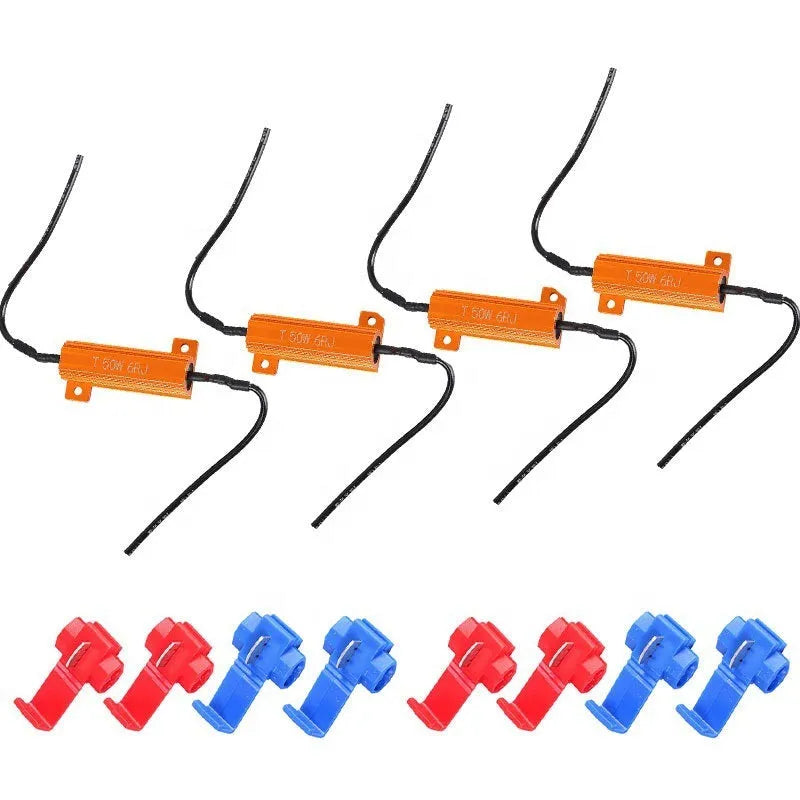 Gold-shell LED decoder with aluminium case and metal resistors for vehicle installation